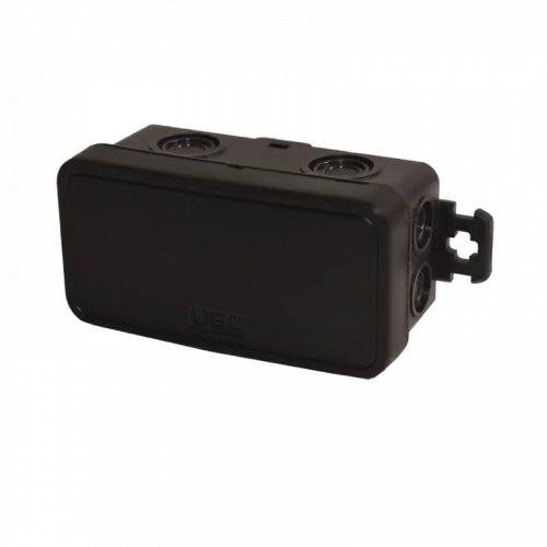 Коробка монтажна для відкритого встановлення без отворів 78х36х34 мм (зовн. 85х43х38 мм) IP54 чорна UEC JB-078-036-034-IP54-BL