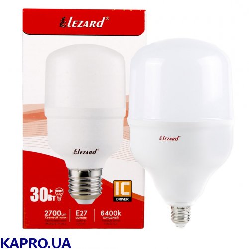 Лампа LED E27 220V 30W/6400 T100 Lezard 464-T100-2730