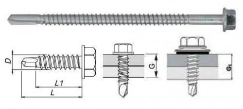 Шуруп со сверлом оцинкованный Koelner OC-55120 (5,5*120мм)