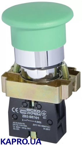 Кнопка грибок XB2-BC31 (d 40 мм) Старт зелена АСКО-УКРЕМ A0140010052