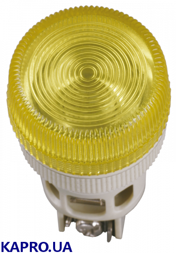 Лампа ENR-22 сигнальна d=22мм жовтий неон/240В циліндр IEK BLS40-ENR-K05