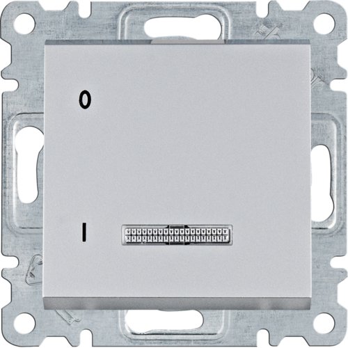 Вимикач з підсвічуванням 1-полюсний Hager Lumina WL0612 срібний