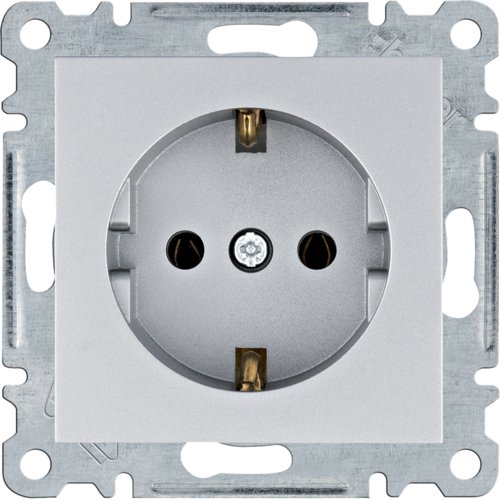 Розетка з з/к Hager Lumina WL1052 срібна