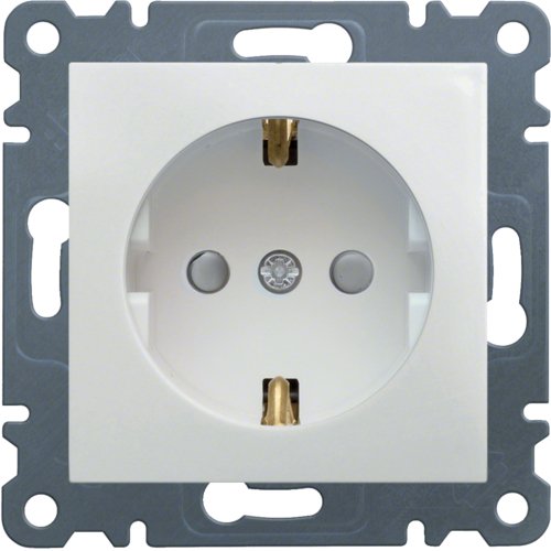 Розетка з з/к з захистом контактів Hager Lumina WL1060 біла