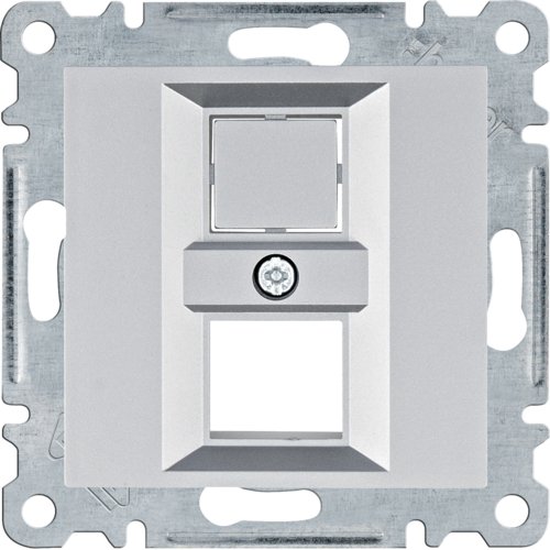 Панель подвійна для RJ12/RJ45 Hager Lumina WL2322 срібна