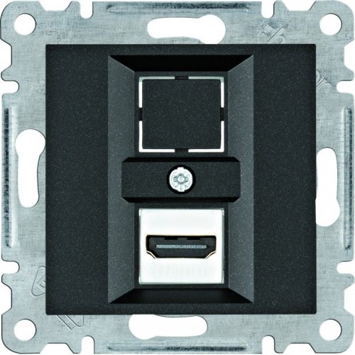Розетка HDMI Hager Lumina WL2613 черная