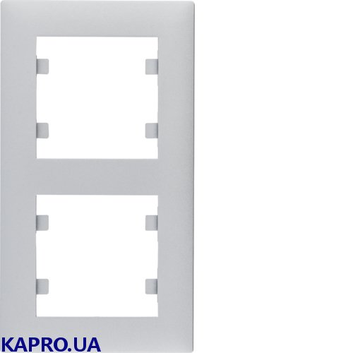 Рамка 2X вертикальная Hager Lumina-Intens WL5622 серебряная