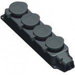 Розетка З/К 4-а каучук IP44 Lezard 106-0400-107 чорна