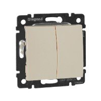 Выключатель двухклавишный Legrand Valena 774305 слоновая кость