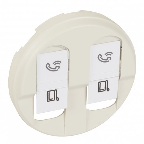 Панель розетки 2 x RJ45 Legrand Celiane 066236 слоновая кость