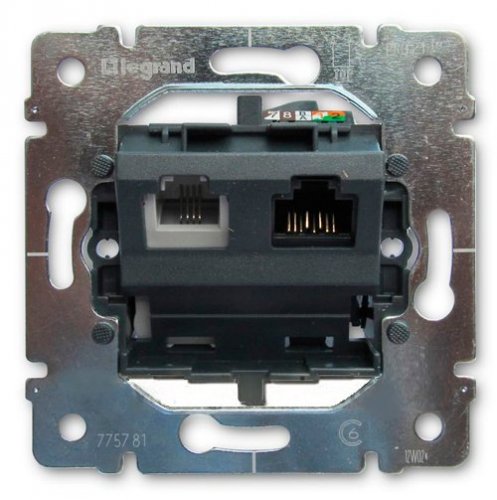 Розетка информационная RJ45UTP + RJ11 Legrand Galea Life 775781