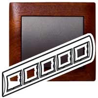 Рамка 5Х Legrand Galea Life 771985 из дерева Mahogany