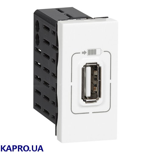 Розетка USB для зарядки 1 модуль Legrand MOSAIC 077591 біла