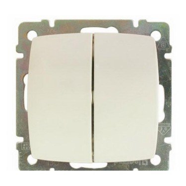 Выключатель двухклавишный Legrand Suno 774805 бежевый