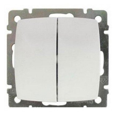Переключатель двухклавишный Legrand Suno 774008 белый