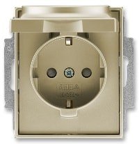 Розетка с заземлением и крышкой ABB Time 5518E-A03499 33 шампань металлик
