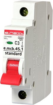 Вимикач автоматичний e.mcb.stand.45.1.C3, 1р, 3А, C, 4,5 кА E.Next s002003