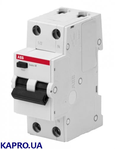 Дифференциальный автоматический выключатель 2-полюса Basic M 4,5kA AC BMR415C25 C 25/0,03А ABB 2CSR645041R1254