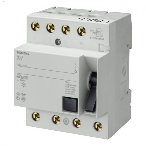 Диференційне реле 4-полюса AC 25A/0,1А Siemens 5SM1442-0