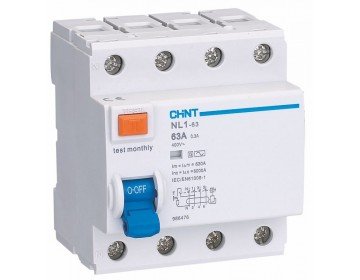 Диференційне реле 4-полюса 25A 30mA AC Chint NL1Е-63-6K-4P