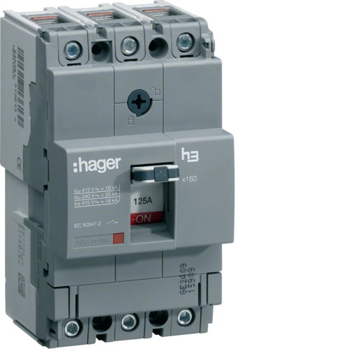 Выключатель автоматический 3-п Hager HHA160H 160A