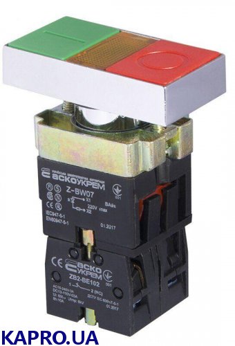 Кнопка управления XB2-BW8375 двойная, с подсветкой Старт/Стоп АСКО-УКРЕМ A0140010024