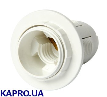 Патрон електричний пластиковий з гайкою, білий e.lamp socket with nut.E14.pl.white E.Next s9100006