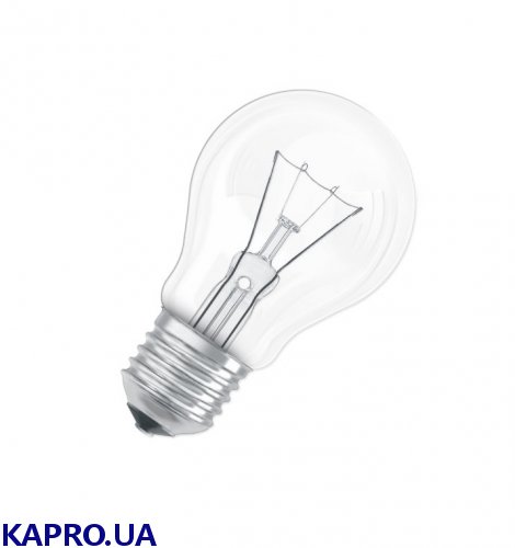 Лампа накаливания 40W E27 230V A50 Iskra прозрачная в манжете