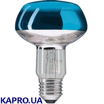 Лампа рефлекторная PHILIPS 60W R80 E27 синяя
