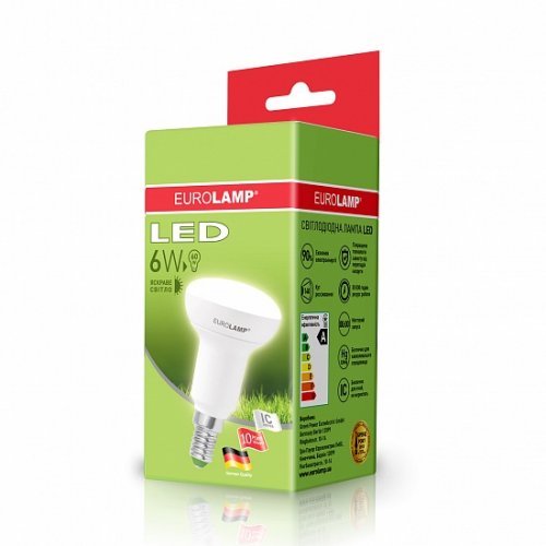 Лампа світлодіодна ECO R50 E14 6W 3000K 220V EUROLAMP LED-R50-06142(D)
