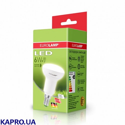 Лампа светодиодная ECO R50 E14 6W 4000K 220V EUROLAMP LED-R50-06144(D)