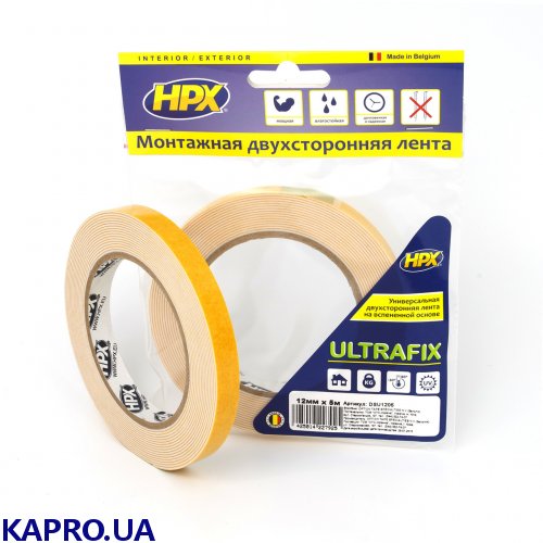 Двусторонняя клейкая лента для моментальной фиксации ULTRAFIX 6мм х 5м HPX DSU0605