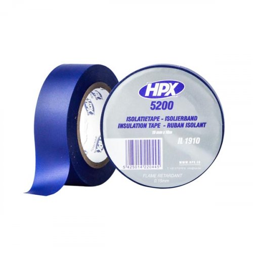 Профессиональная изоляционная лента HPX 5200 IL1910 19мм х 10м синяя