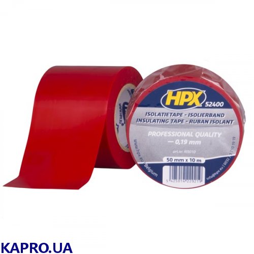 Широкая изоляционная лента HPX 52400 RI5010 50мм х 10м красная