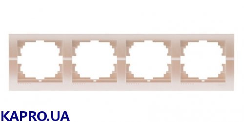 Рамка четверная Lezard Deriy, перлинно-білий металік (702-3000-149)