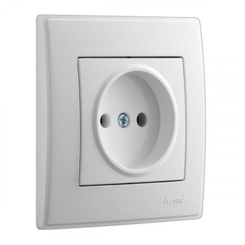 Розетка без заземления Lezard Lesya, белая (705-0202-121B)