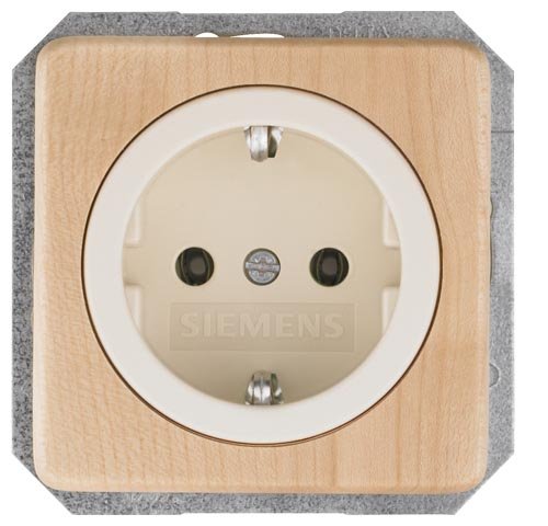 Розетка с заземлением Delta Natur клен Siemens 5UB1613