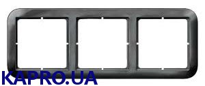 Рамка 3-місна DELTA VITA чорний металік Siemens 5TG1153