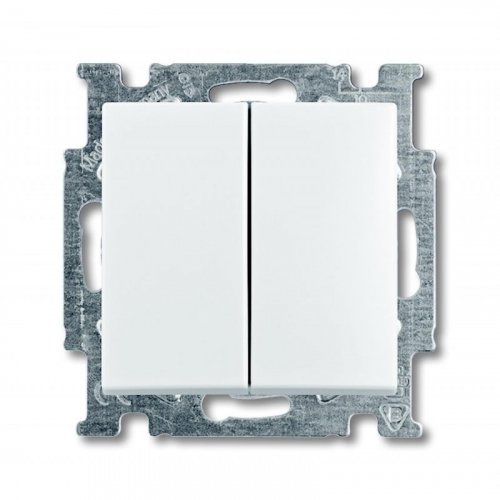 Выключатель двухклавишный ABB Basic55 2006/5 UC-94-507 альпийский белый