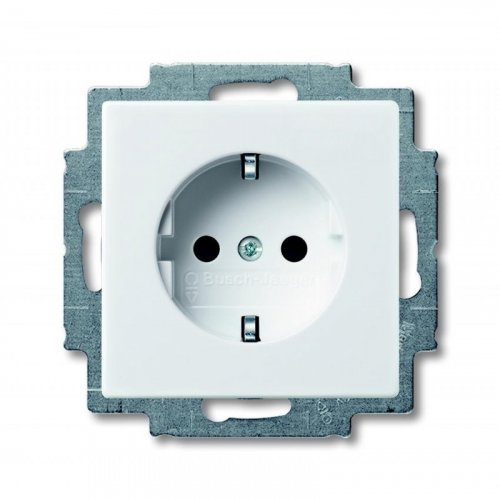 Розетка с заземлением ABB Basic55 20 EUC-94-507 альпийский белый