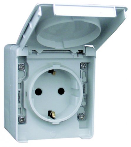Розетка наружная с крышкой IP65 Efapel Waterproof48 серая (48131 CCZ)