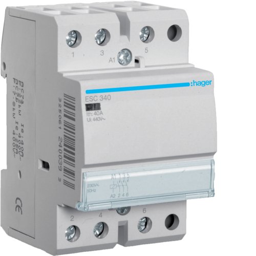 Контактор 230V Hager ESC340 40A 3нв
