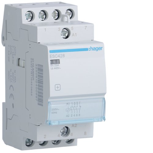 КонтакторР 230V Hager ESC428 25A 3но+1нз
