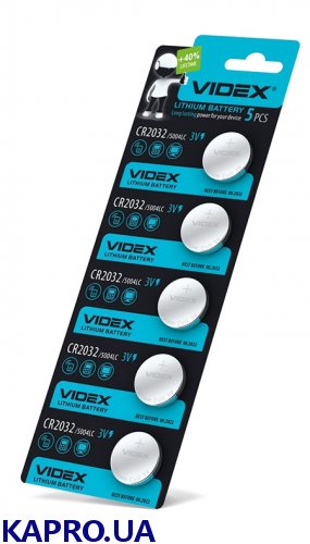 Батарейка літієва Videx CR2032 5шт BLISTER CARD