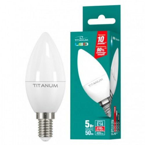 Лампа світлодіодна TITANUM C37 5W E14 4100K
