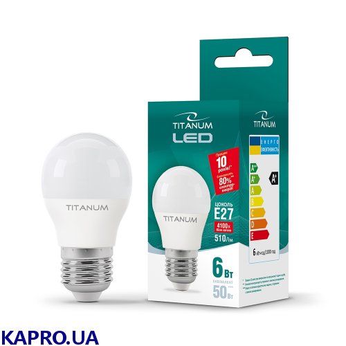 Лампа світлодіодна TITANUM G45 6W E27 4100K