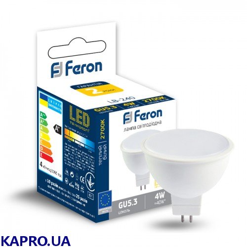 Лампа світлодіодна Feron LB-240 4W G5.3 2700K