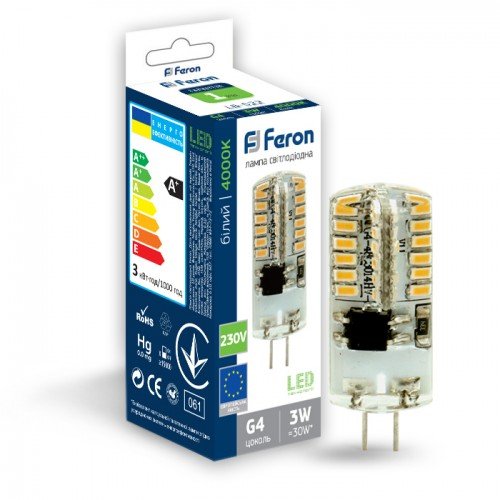 Лампа світлодіодна Feron LB-522 3W 230V G4 4000K