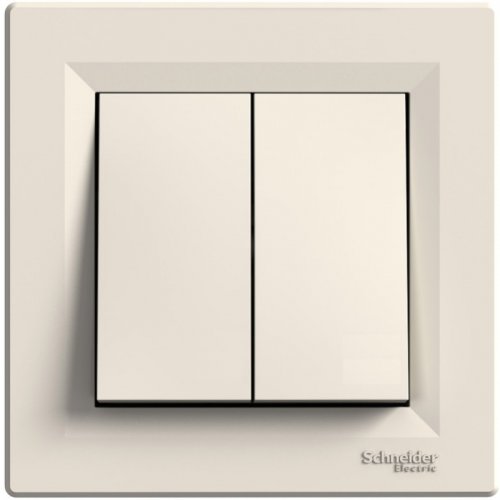 Выключатель двухклавишный крем Schneider Asfora EPH0300123