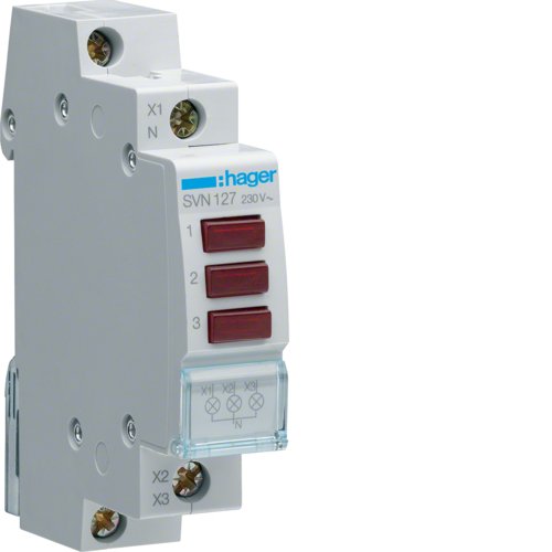 Індикатор LED Hager SVN127 3 червоних